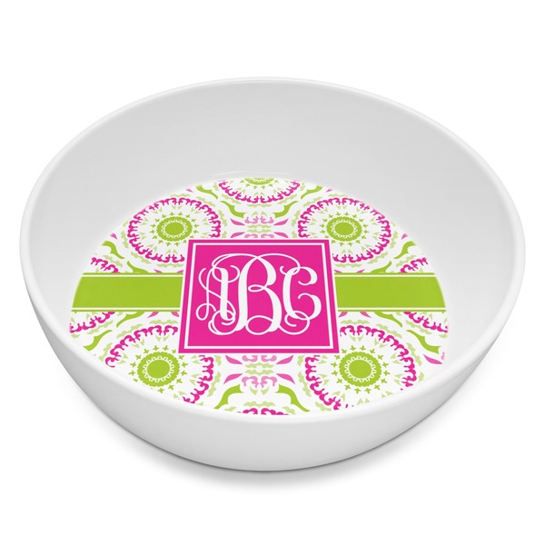 Custom Pink & Green Suzani Melamine Bowl - 8 oz (Personalized)