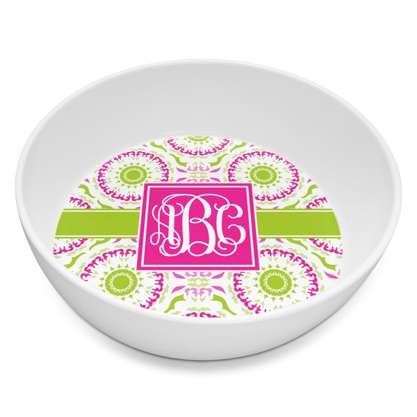 Custom Pink & Green Suzani Melamine Bowl - 8 oz (Personalized)