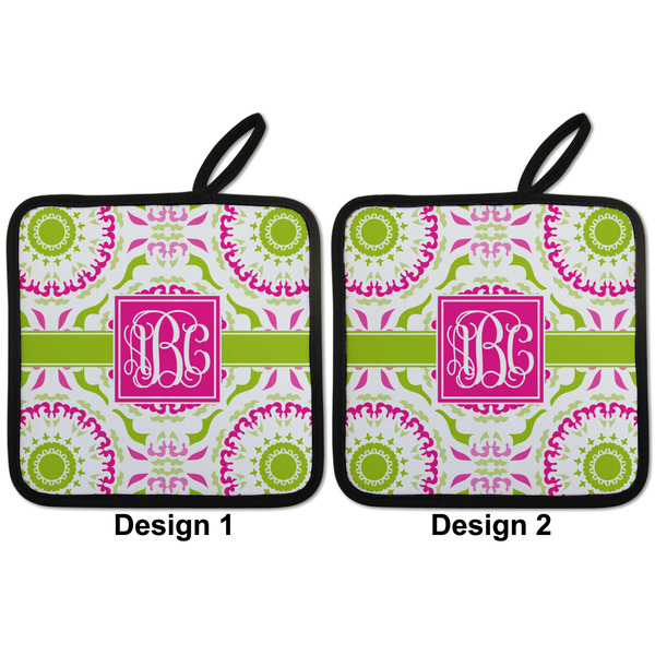 Pink & Green Suzani Pot Holders - Set of 2 APPROVAL