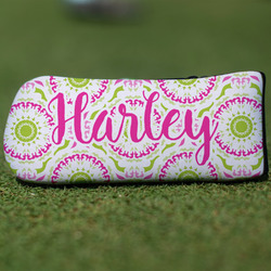 Pink & Green Suzani Blade Putter Cover (Personalized)