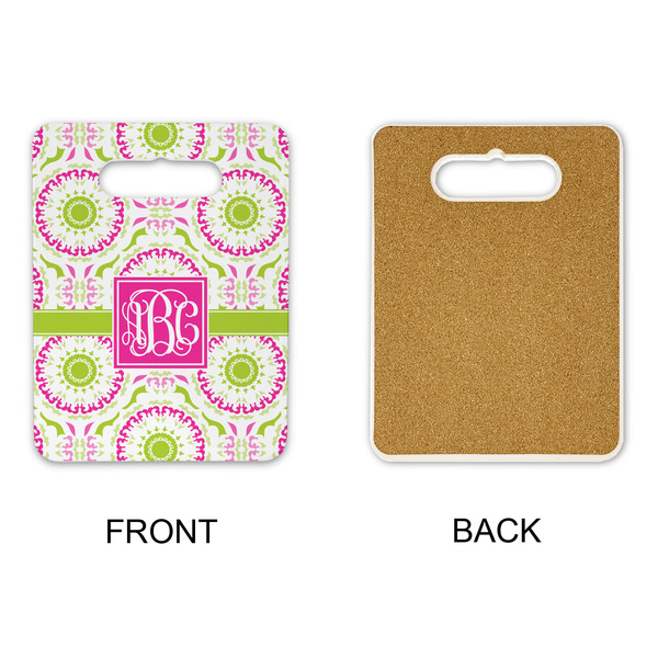 Pink & Green Suzani Rectangle Trivet with Handle - APPROVAL