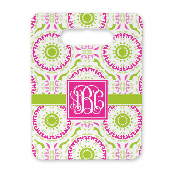 Custom Pink & Green Suzani Rectangular Trivet with Handle (Personalized)