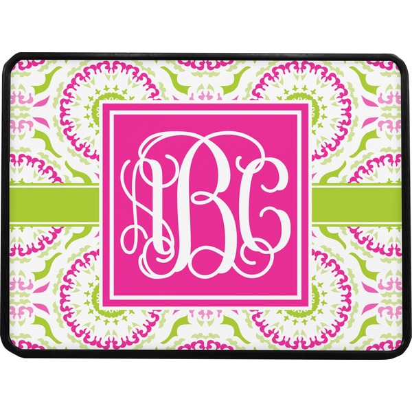 Pink & Green Suzani Rectangular Car Hitch Cover w/ FRP Insert