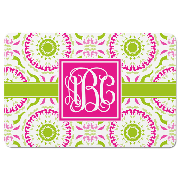 Pink & Green Suzani Rectangular Fridge Magnet - FRONT