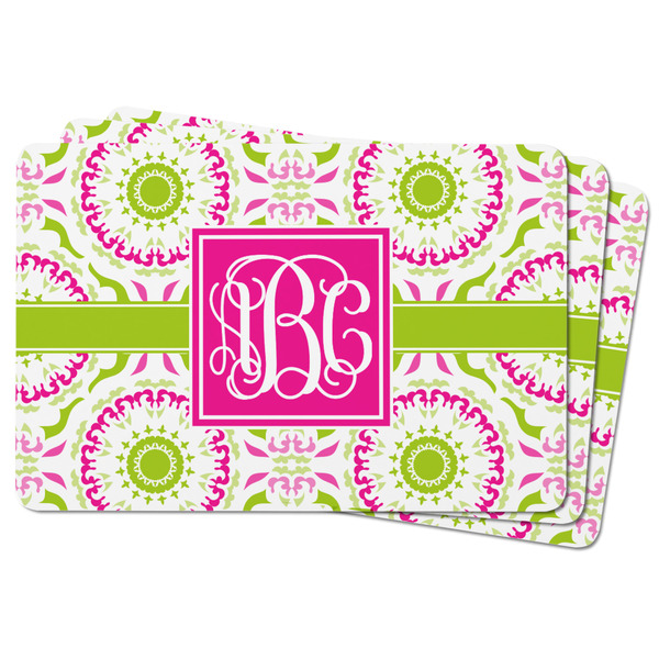 Pink & Green Suzani Rectangular Fridge Magnet - THREE