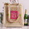 Pink & Green Suzani Reusable Cotton Grocery Bag - In Context