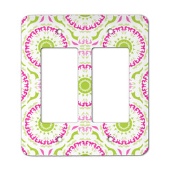Pink & Green Suzani Rocker Style Light Switch Cover - Two Switch