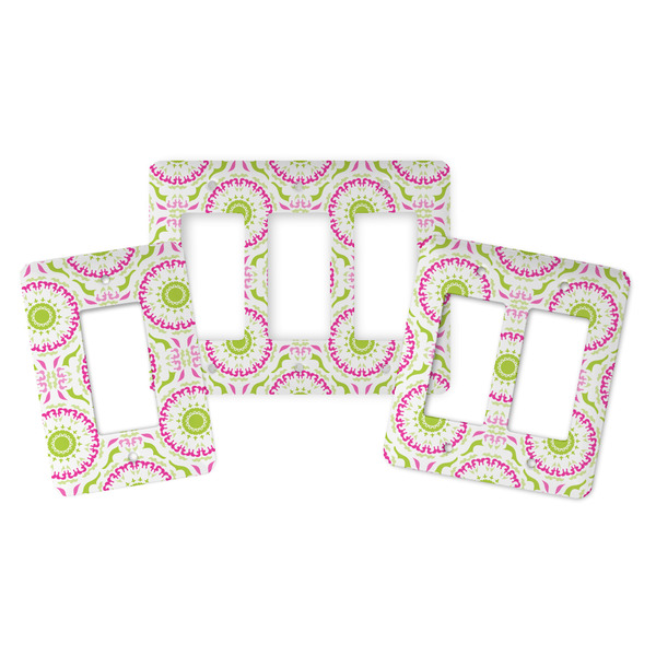 Pink & Green Suzani Rocker Light Switch Covers - Parent - ALL VARIATIONS
