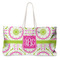 Pink & Green Suzani Large Rope Tote Bag - Front View