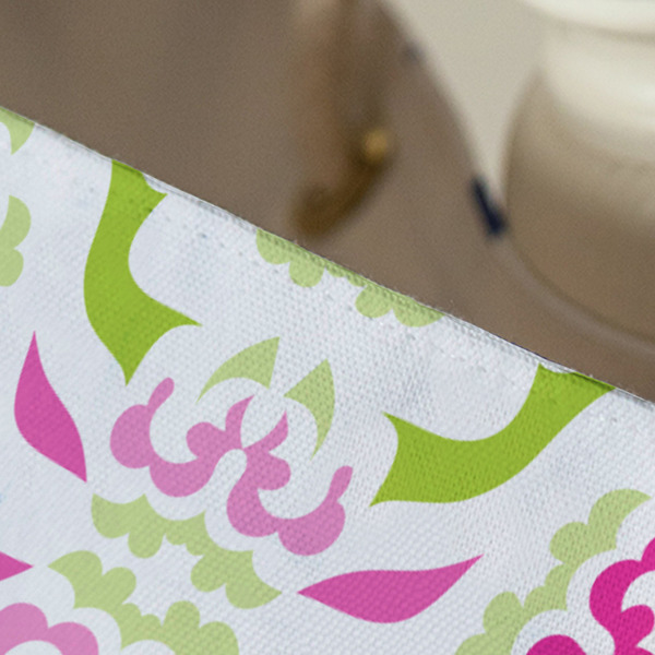 Pink & Green Suzani Large Rope Tote - Close Up View