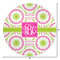 Pink & Green Suzani Round Area Rug - Size
