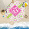 Pink & Green Suzani Round Beach Towel Lifestyle