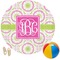 Pink & Green Suzani Round Beach Towel (Personalized)
