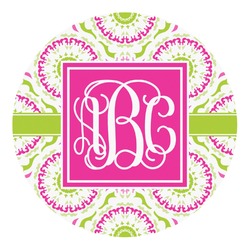 Pink & Green Suzani Round Decal - XLarge (Personalized)
