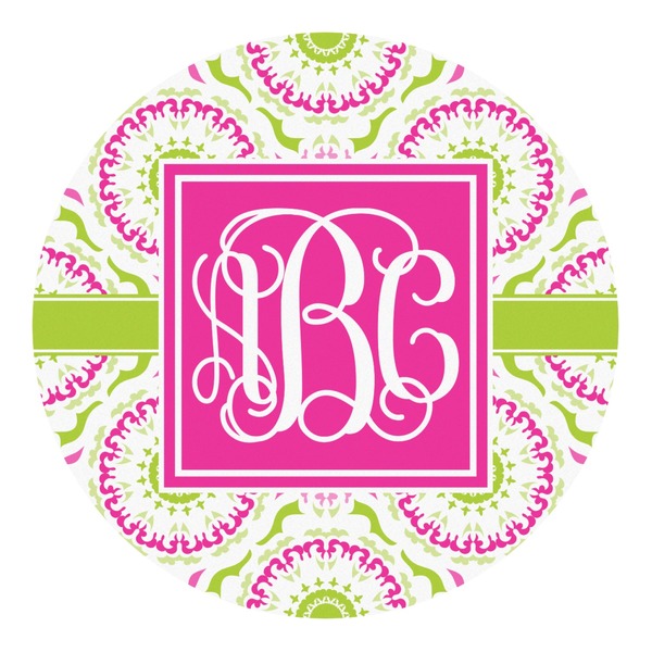 Custom Pink & Green Suzani Round Decal - Small (Personalized)