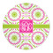 Pink & Green Suzani 5' Round Indoor Area Rug (Personalized)