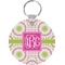 Pink & Green Suzani Round Keychain (Personalized)