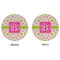 Pink & Green Suzani Round Linen Placemats - APPROVAL (double sided)