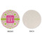 Pink & Green Suzani Round Linen Placemats - APPROVAL (single sided)