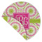 Pink & Green Suzani Round Linen Placemats - Front (folded corner double sided)