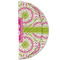 Pink & Green Suzani Round Linen Placemats - HALF FOLDED (double sided)