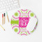 Pink & Green Suzani Round Mousepad - LIFESTYLE 2