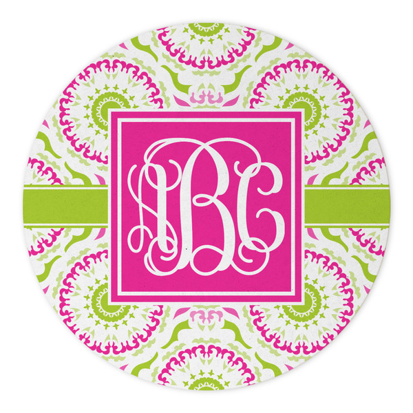 Pink & Green Suzani Round Paper Coaster - Approval