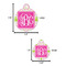 Pink & Green Suzani Round Pet ID Tag - Large - Comparison Scale