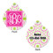 Pink & Green Suzani Round Pet Tag - Front & Back