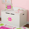 Pink & Green Suzani Round Wall Decal on Toy Chest