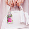 Pink & Green Suzani Sanitizer Holder Keychain - Small (LIFESTYLE)