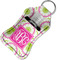 Pink & Green Suzani Sanitizer Holder Keychain - Small in Case