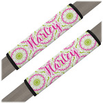 Pink & Green Suzani Seat Belt Covers (Set of 2) (Personalized)