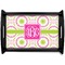 Pink & Green Suzani Black Wooden Tray - Small (Personalized)