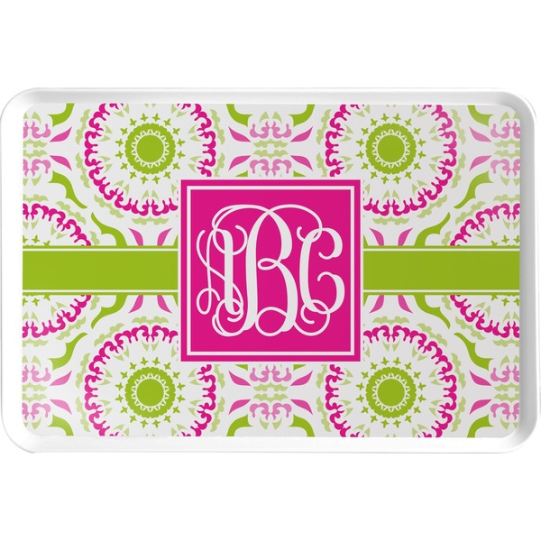 Custom Pink & Green Suzani Serving Tray (Personalized)