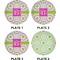 Pink & Green Suzani Set of Appetizer / Dessert Plates (Approval)
