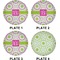 Pink & Green Suzani Set of Lunch / Dinner Plates (Approval)
