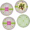 Pink & Green Suzani Set of Lunch / Dinner Plates