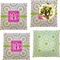 Pink & Green Suzani Set of Square Dinner Plates
