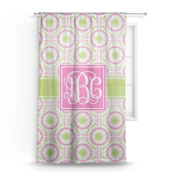 Custom Pink & Green Suzani Sheer Curtain (Personalized)