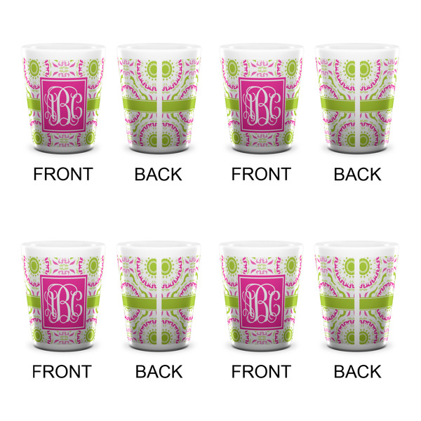 Pink & Green Suzani Shot Glass - White - Set of 4 - APPROVAL