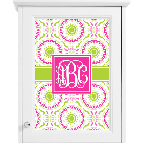 Pink & Green Suzani Single White Cabinet Decal