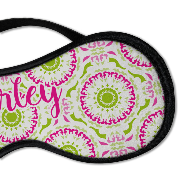 Pink & Green Suzani Sleeping Eye Mask - DETAIL Large