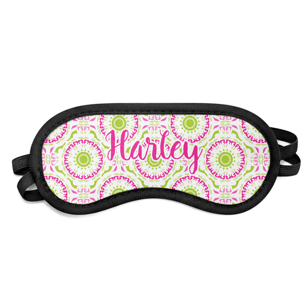Custom Pink & Green Suzani Sleeping Eye Mask - Small (Personalized)