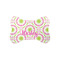 Pink & Green Suzani Bone Shaped Dog Food Mat (Small) (Personalized)