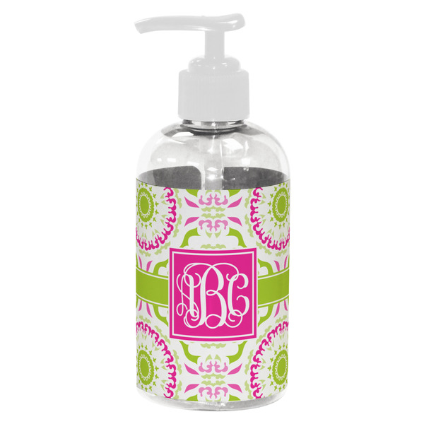 Pink & Green Suzani Small Liquid Dispenser (8 oz) - White