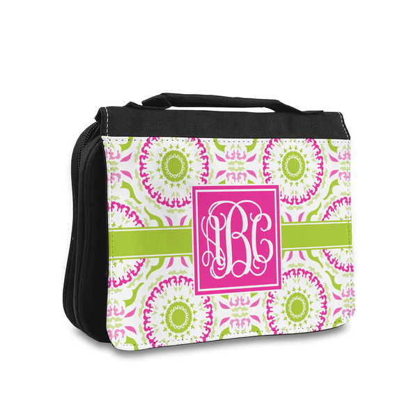 Custom Pink & Green Suzani Toiletry Bag - Small (Personalized)