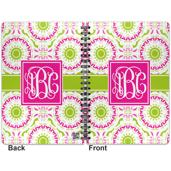 Pink & Green Suzani Spiral Journal 7 x 10 - Apvl