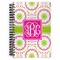 Pink & Green Suzani Spiral Notebook - 7x10 w/ Monogram
