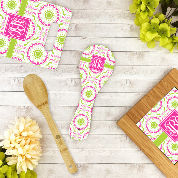 Pink & Green Suzani Spoon Rest Trivet - LIFESTYLE
